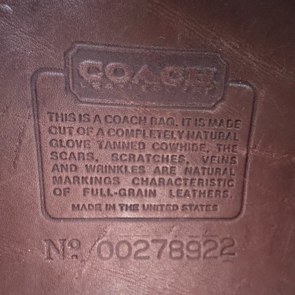 Vintage COACH Small Plaza Bag 9860 Mahogany Leather - Picture 8 of 12